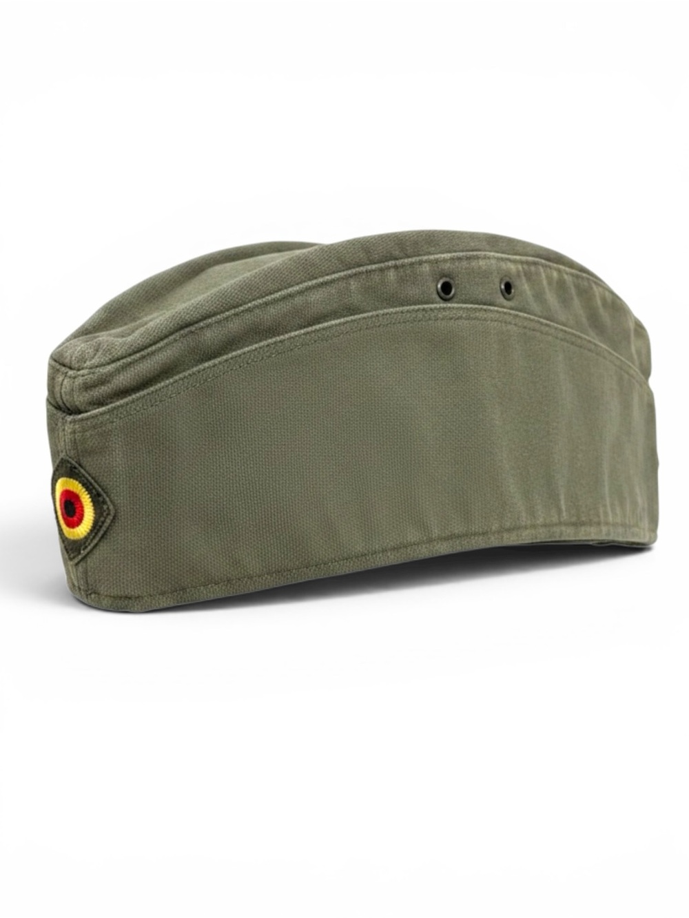 Vintage 80s German Military Garrison | Olive Bundeswehr Hat Side Cap | SZ 7 3/8